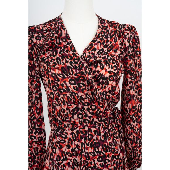 Karen Millen Red and Black Long Sleeve Dress - Picture 3 of 4